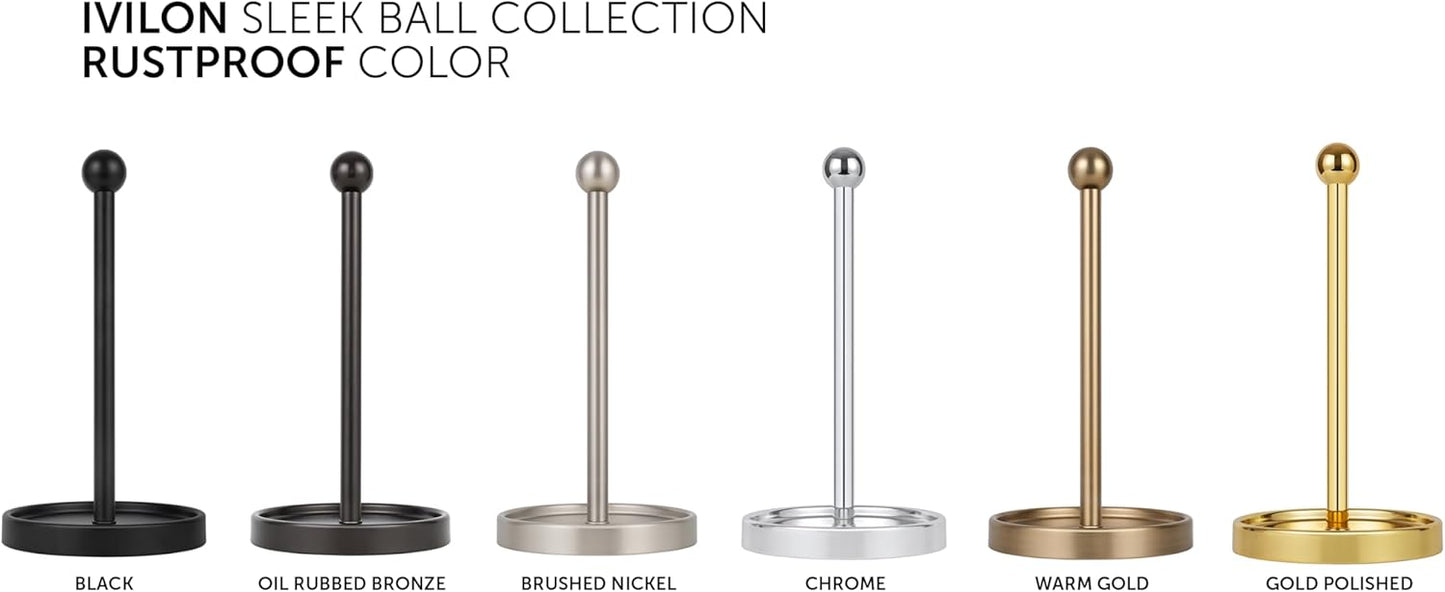 Ivilon Countertop Paper Towel Holder - Modern Sleek Ball Minimalist Design - Color Warm Gold