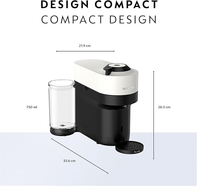Nespresso Vertuo Pop+ Coffee and Espresso Maker by Breville, Coconut White Descaling Kit