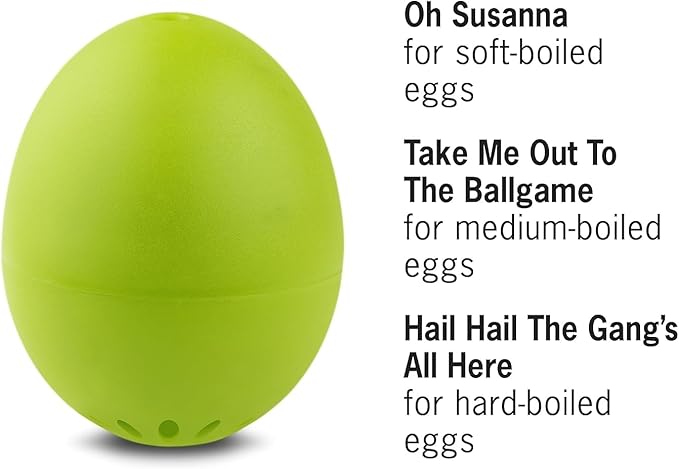 BrainStream BeepEgg Basic Egg Timer - Plays Tunes When Eggs are Ready, Works with Any Egg Size, Temperature-Sensitive for Precise Cooking, Made in Germany, Fun Kitchen Essential (Green)