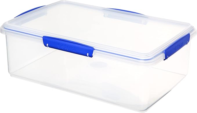 Sistema KLIP IT Food Storage Container, 7 L, Airtight & Stackable, BPA-Free, Clear with Blue Clips