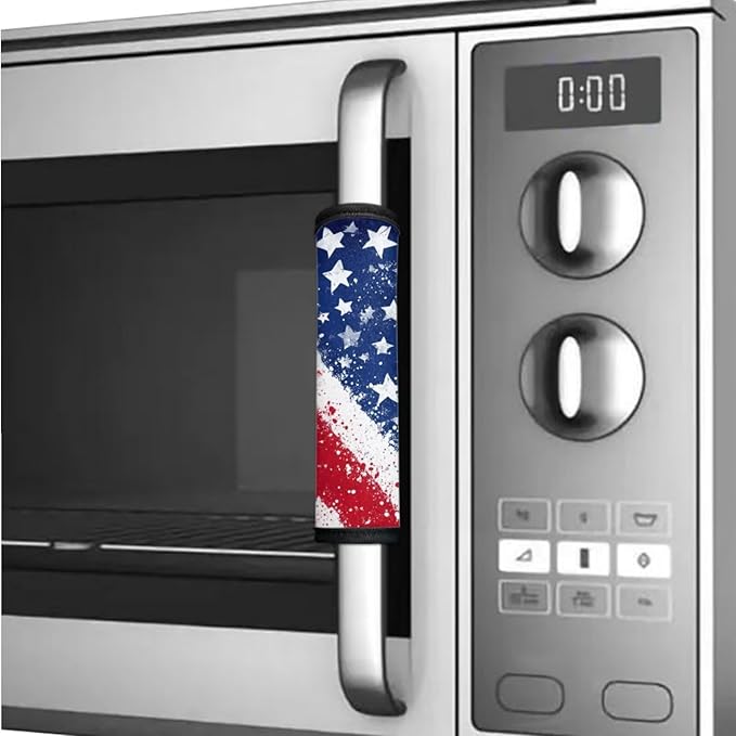 Fridge Door Handle Covers Set of 6 Kitchen Appliance Decor Handles Glove Anti-Slip Protectors 4th of July Refrigerator Decor Accessories, American Flag Eagle 250 Years Print