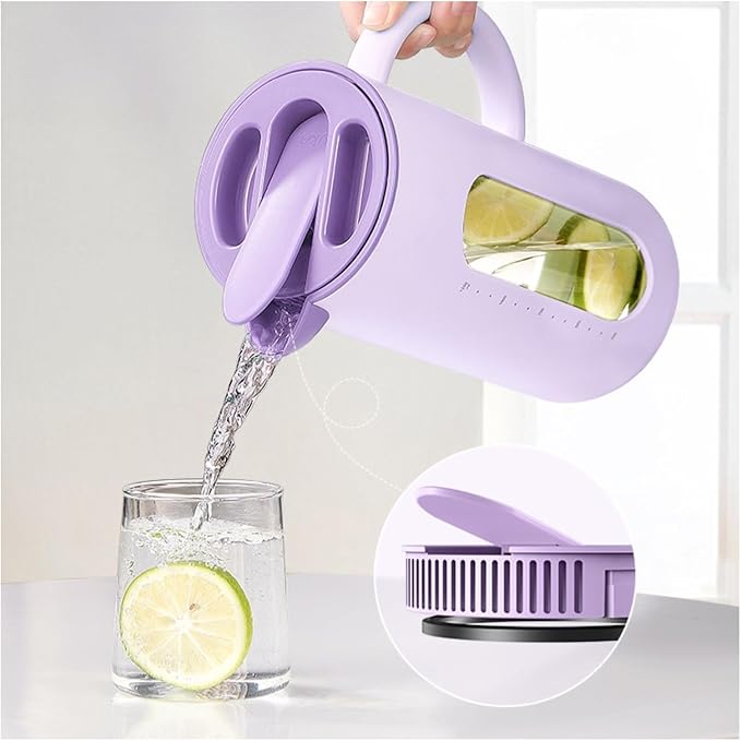 Pitcher Cold Kettle for Home, High Temperature Resistant, Cold Kettle Set, Glass Kettle, Cold Bubble Pot Water Jug (Color : Green)