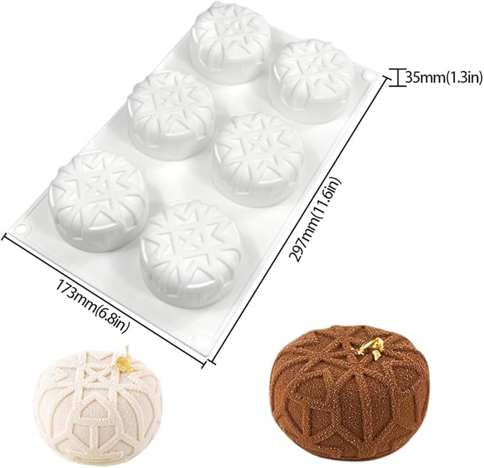 mostsom Sea Octopus Tentacles Silicone Mold Round Star Shaped Baking Mold Cake Border Fondant Molds Cake Decorating Tools (H_11.88x6.92x1.4 inch)
