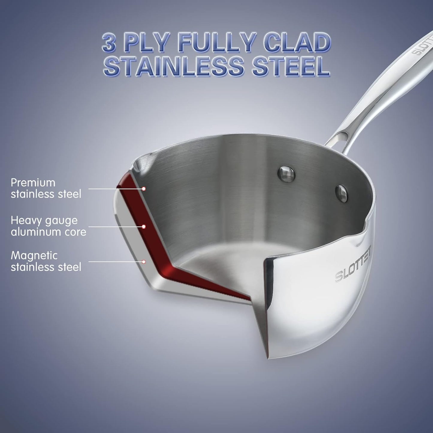 Tri-Ply Full Body Stainless Steel Sauce Pan with Steamer,1.5 Quart Small Multipurpose Pasta Pot with Strainer Glass Lid, Saucepan with Pour Spout for Cooking Stay-cool Handle.