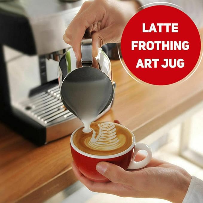 2 Pack Milk Frothing Pitcher 900ml 32oz Steaming Pitchers Stainless Steel Milk/Coffee/Cappuccino/Latte Art Steam Pitchers Milk Jug Cup with Art Pen(2)