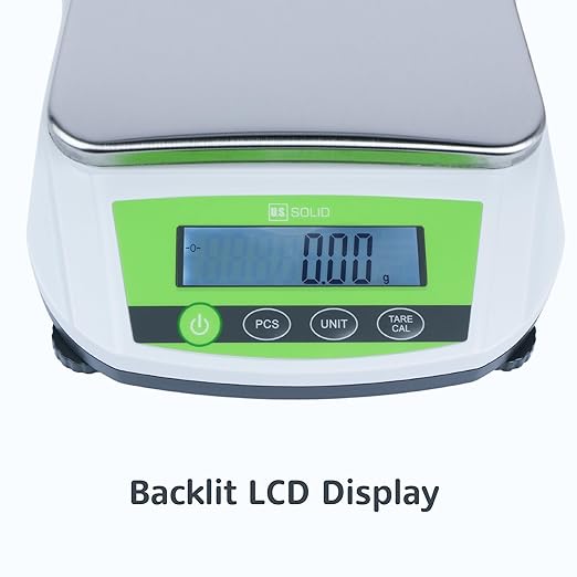 U.S. Solid Precision Balance, 5000g/11lb x 0.01g Analytical Digital Lab Scale, 5.6" x 7.6" Rectangular Pan, Piece Counting, 19 Weighing Units, 100-240V AC, Kitchen, Jewelry, Scientific Use