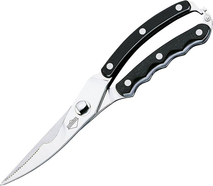Küchenprofi Curved Poultry and Game Shears, 10-Inch Stainless Steel/Black - Heavy Duty Professional Kitchen Food Scissors - Poultry Shear