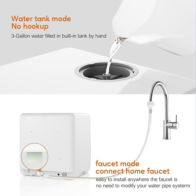 Portable Dishwashers for Camping and Home with 5l Water Tank, Hose, LED Light, 10 Wash Programs, Baby Care Mode, Dual Water Supply and 1h Hot Air Drying