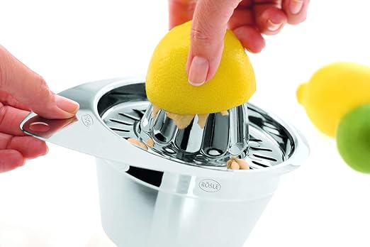 Rosle 12802 Stainless Steel Manual Citrus Lemon Reamer & Juicer with Strainer