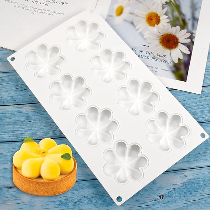 Flower Donut Silicone Mold Fondant Cake Mold DIY Chocolate Baking Tools Cake Decoration Accessories Bakeware (Flower A_11.8 x6.88 x0.8inch)