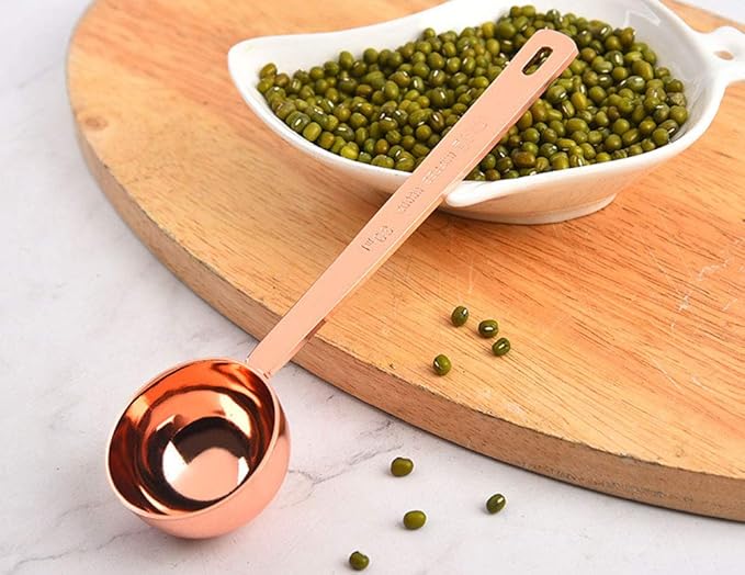 Rose Gold Coffee Scoops,Coffee Scoop for Ground Coffee, 1 PC 15 ML (1 TPSP) 304 Stainless Steel Spoons 1 Tablespoon Long Handle Tablespoon Fits Container for Ground