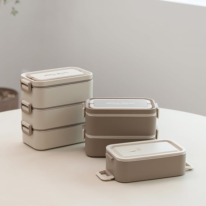 Bento Box Adult Lunch Box, Stackable 3-Layer 304 Stainless Steel for Adults, Office, 3L Capacity, Portable, Soup Bowl, Spoon & Fork, Metal Lunch Box, Tiffin