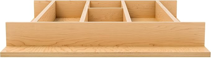 Rev-A-Shelf Natural Maple Right Size Utensil Insert Home Storage Kitchen Organizer 7 Compartment Drawer Accessory, 16 1/4" x 19 1/2", 4WUT-21SH-1
