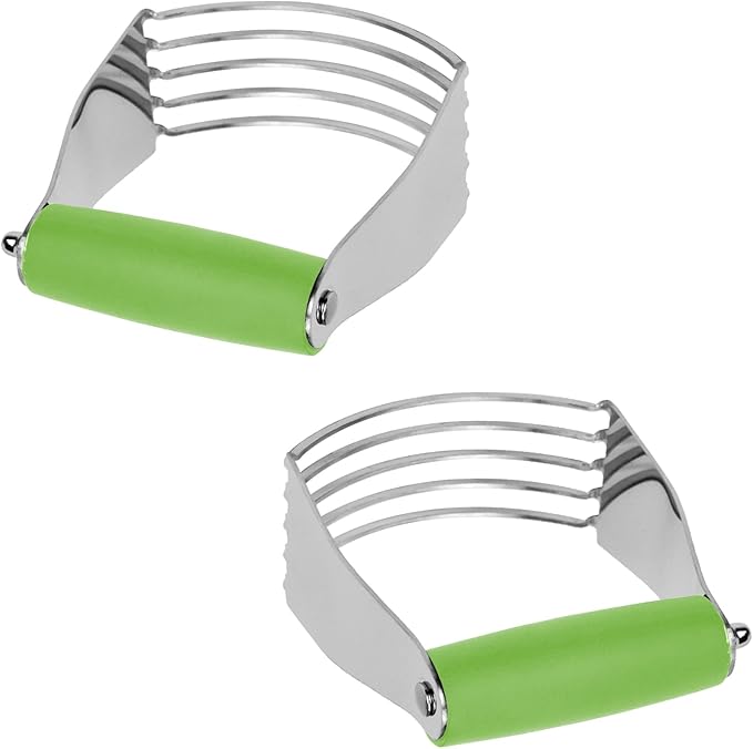 Dough Blender Heavy Duty Pastry Cutter Stainless Steel Butter Cutter Professional Baking Tool For Mixing Flour Butter (1 Pcs Green)