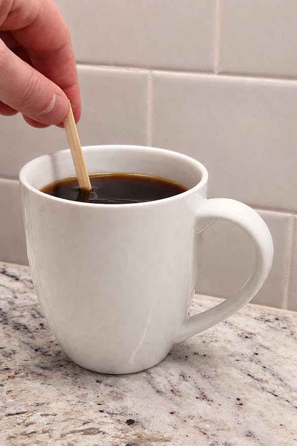 Coffee Stirrers, Bamboo Wood, Splinter-Free; Wooden Stir Sticks for Hot Chocolate, Coffee, Tea Etc, Drink Stirrer Bulk Package, Restaurant Supply, Coffee Bar, Cafe (200 Pack)