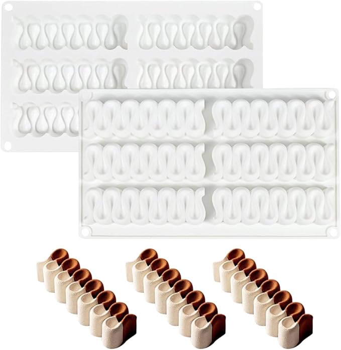 Silicone Molds, Long Baking Mold for Making Chocolate, Cake, Jelly, Dome Mouss (D_Caterpillar)