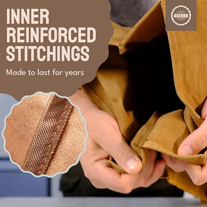 ASEBBO Waxed Canvas Lunch Bag – Reusable Insulated Paper Bag-Style Lunchbox for Adults – Leakproof & Durable Sack Lunch Box for Work, Picnic & Travel – Stylish Brown Bag Cooler with Shoulder Strap