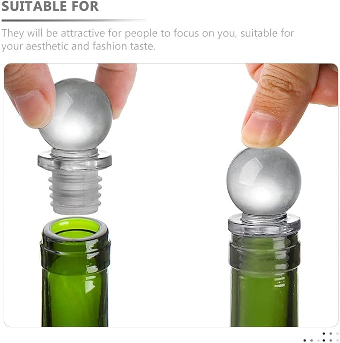 SHINEOFI Glass Ball Wine Stoppers 24Pcs High Polymer Aroma Dispenser Bottle Caps Convenient Reusable Sealers for Wine Bottles Kitchen Bar Use