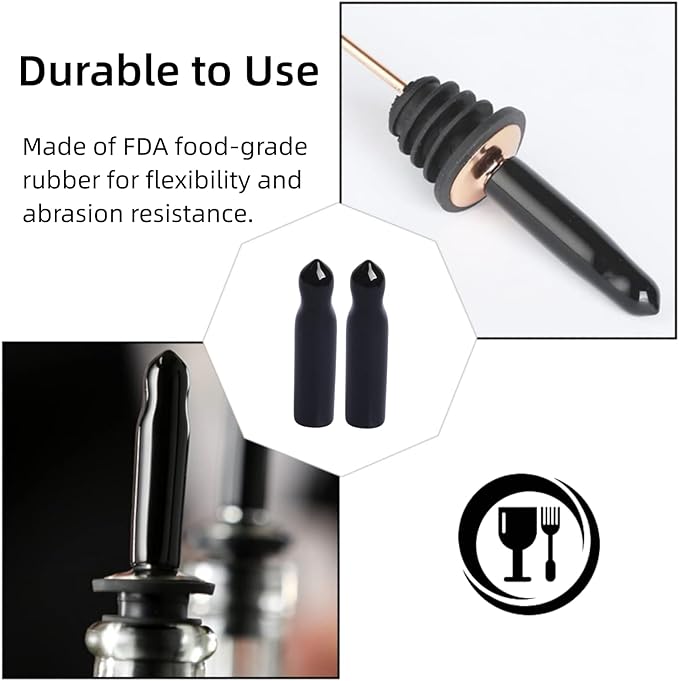 100 Pcs Liquor Bottle Pourer Cap Olive Oil Pour Spouts Rubber Dust Cover Caps Dust-Proof,Food-Safe