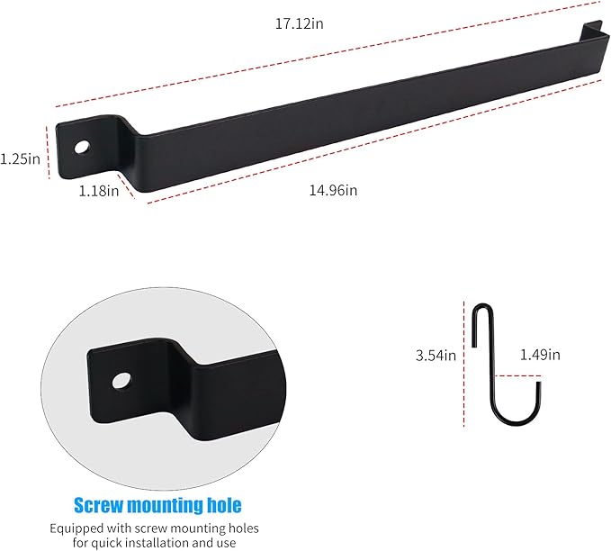 Wrought Iron Kitchen Holder: 10-Hook Wall-Mounted Utensil Rack with Black Finish - Ideal for Pots, Pans, Coffee Mugs