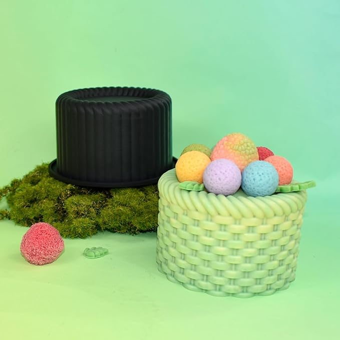 Silicone Mold, Basket-Shaped Baking Molds for Mousse Cake, Chocolate, Jelly, Candy, Wax, Candle Making, Non-Stick Food Grade Silicone Mould (G_ Flower Basket)
