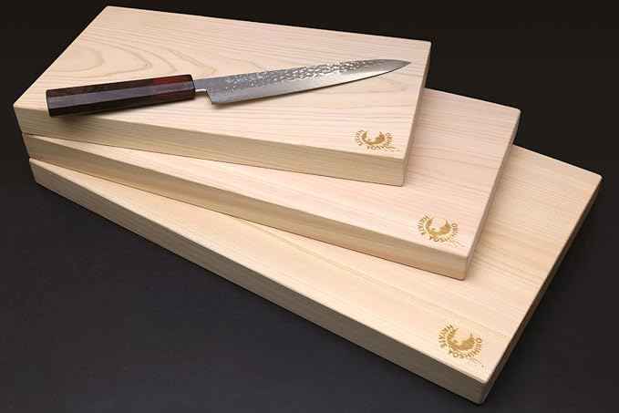 Yoshihiro Japanese Hinoki Cypress Natural One-Piece Wooden Professional Grade Cutting Board - Made in Japan (X-Large)