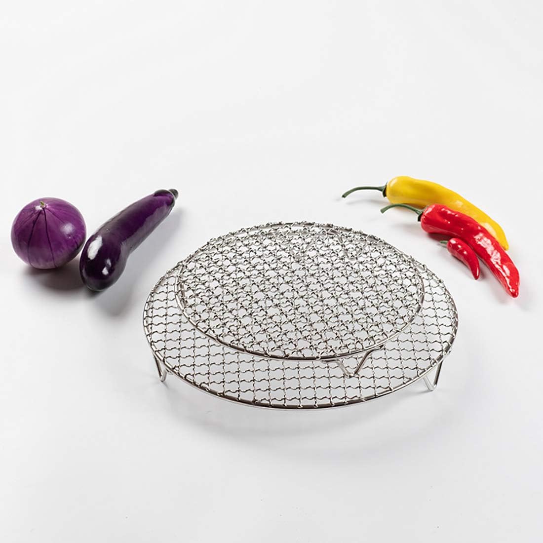 Versatile Round 304 Stainless Steel Cooling Rack Baking,Heat Resistant Rust Proof Sturdy Durable Dia 13"