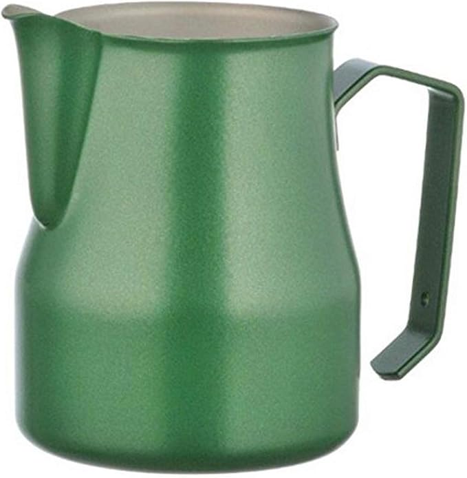 Motta Stainless Steel Professional Milk Pitcher, Green, 17 Fl. Oz