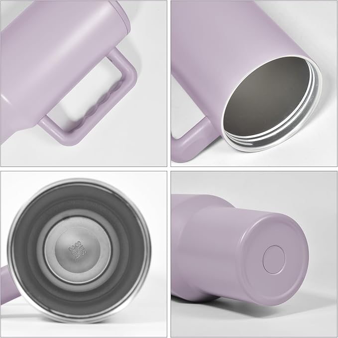 AGH 40 oz Sublimation Tumbler with Handle 20-Pack Stainless Steel Insulated Tumblers Blanks Water Bottle Travel Cups Matte 5 Colors