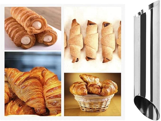 30 Pack Cannoli Horn Form Set, Large Stainless Steel Canolis Tubes Moulds Cannoli Kit for Baking Cannoli, Croissant Shell, Cream Roll Dessert, Safety Filled Edges