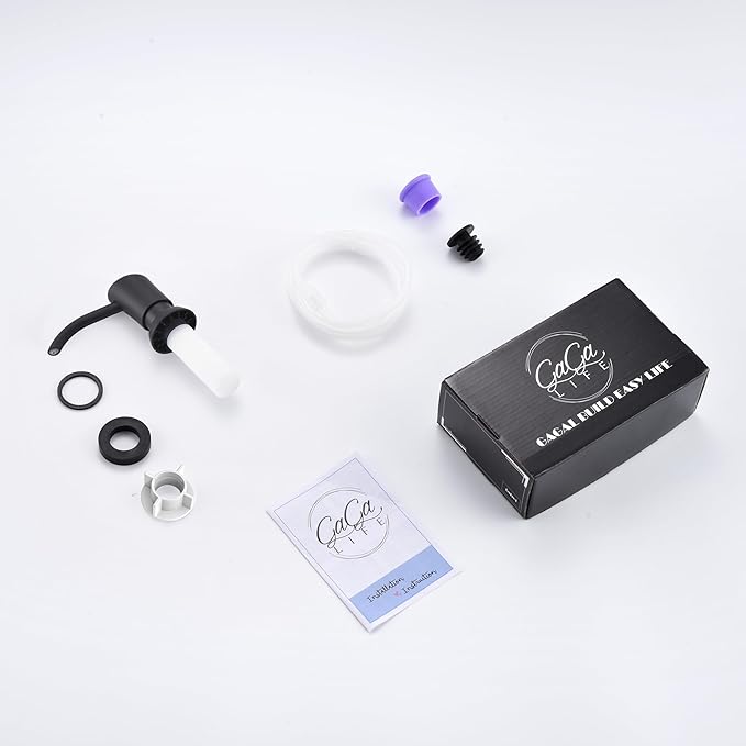 GAGALIFE Built in Counter Soap Dispenser for Kitchen Sink and Extension Tube Kit, Anti-Leakage Upgrade with 40" Tube No More Top Refill (Matte Black)