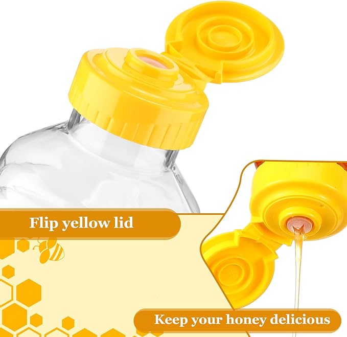 Tanlade 72 Pcs Honey Bottles Bulk 12 oz Plastic Clear Squeeze Honey Jars Empty Honey Container, Refillable Honey Dispenser Bottle with Flip Top Lid for Storing and Dispensing