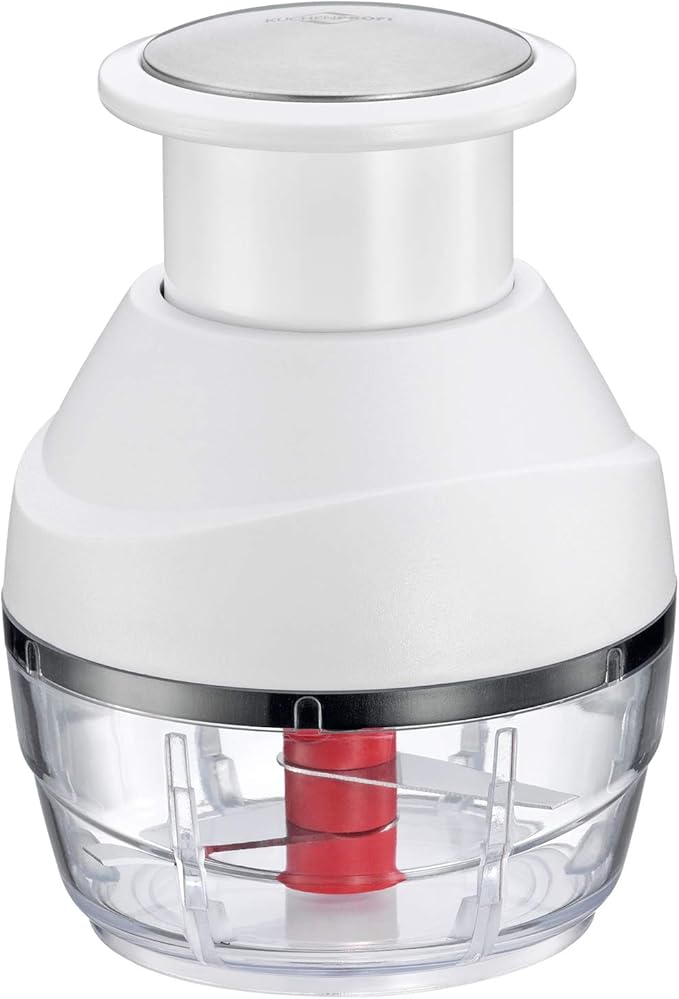 Küchenprofi Vegetable & Fruit Chopper - 3.4" Dia x 4.5" H, White, Contemporary - Mini Food Chopper - Onion Dicer & Garlic Mincer
