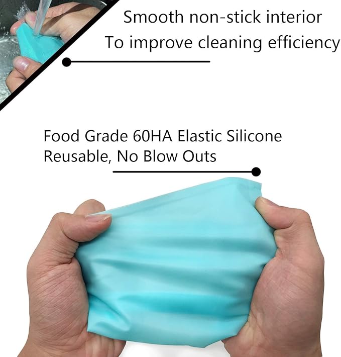 Piping Bags and Tips Set, 18" Reusable Piping Bags, Frosting Piping Kit for Baking with Pastry Bags and Tips, Standard Converters, Silicone Rings, Cake