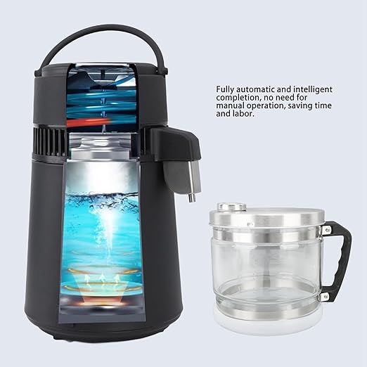 ZJchao Water Container for Distiller, 4L Replacement Distilled Water Pot Distilled Water Distiller Jug Storage Collection Bottle Glass Jar Distiller Water Distiller for Home Beauty Countertop