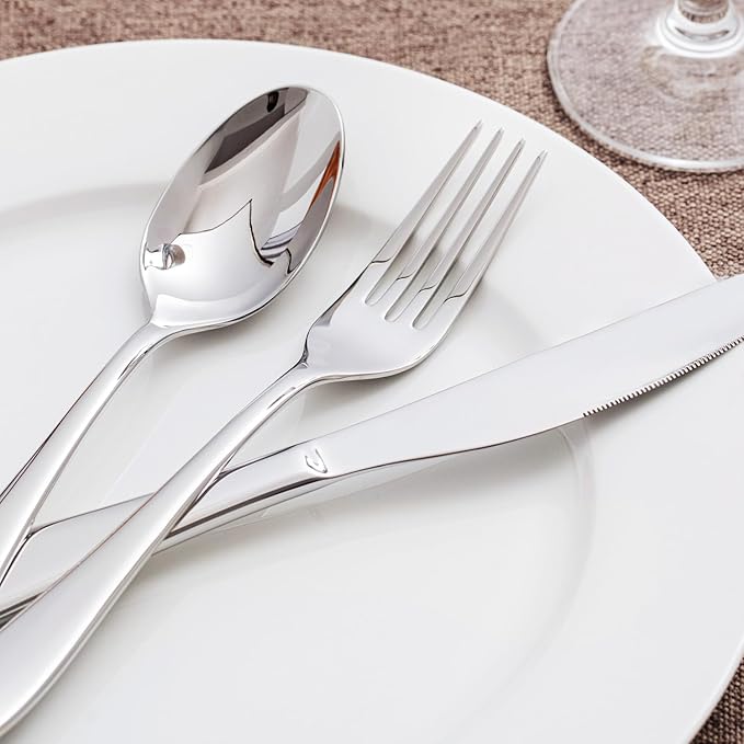 KINGSTONE 20-Piece Silverware Set for 4,18/10 Premium Stainless Steel Flatware Set, for Home, Restaurant, Wedding and Party Use, Mirror-Polished Cutlery Set, Dishwasher Safe