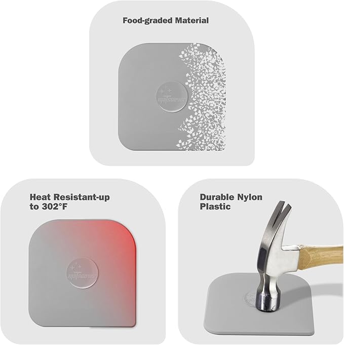 Pan Scraper, 10 Pcs Pot Scraper Plastic, Pot Scraper Non Scratch for Cast Iron, Pot and Pan Cleaning, Sturdy Scraper Kitchen Tool, Grey