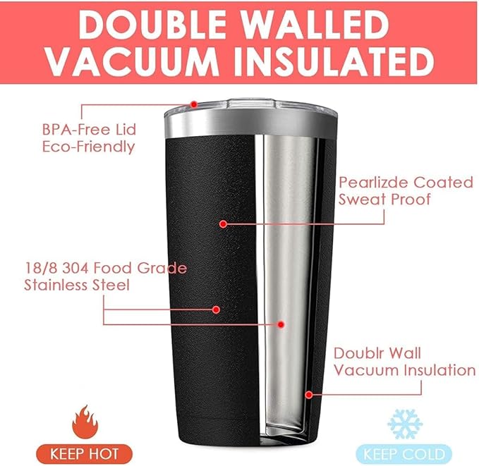 16 Pack 20oz Tumbler Vacuum Insulated Travel Mug with Lids, Stainless Steel Double Wall Bulk Cup for Home, Office, Outdoor Suitable for Vehicle Cup Holders （Assorted Colors