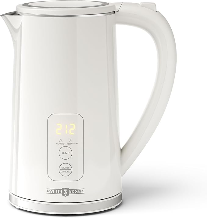 Electric Tea Kettle, 1.7L Larger Design Temperature Control Electric Kettle, 4H Keep Warm Water Boiler with 6 Presets, LED Screen Electric Kettles for Boiling Water, Boil-Dry Protection, BPA Free