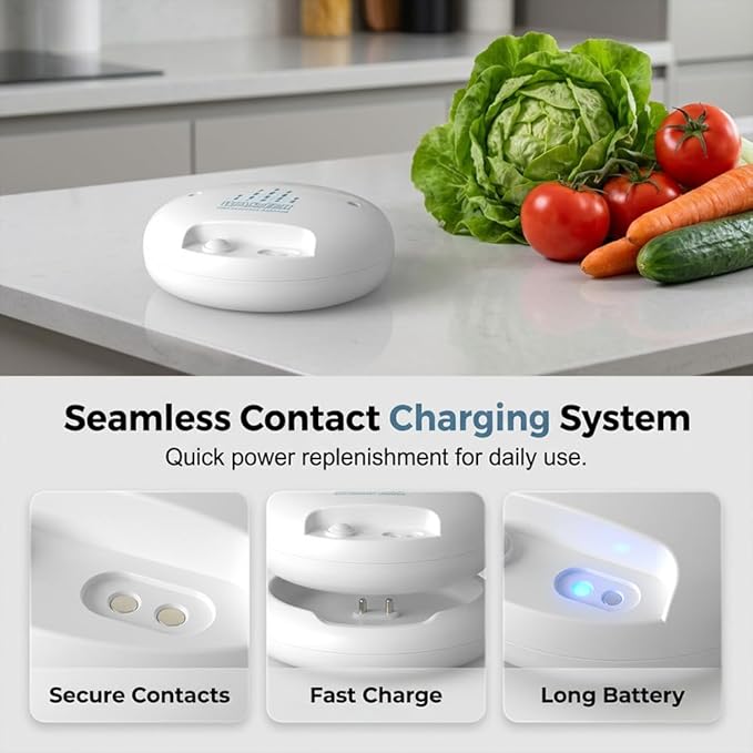 Fruit and Vegetable Washing Machine, Wireless Portable Food Cleaning Machine, Titanium Electrolysis Automatic Vegetable Cleaner for Home Kitchen (WHITE*3)