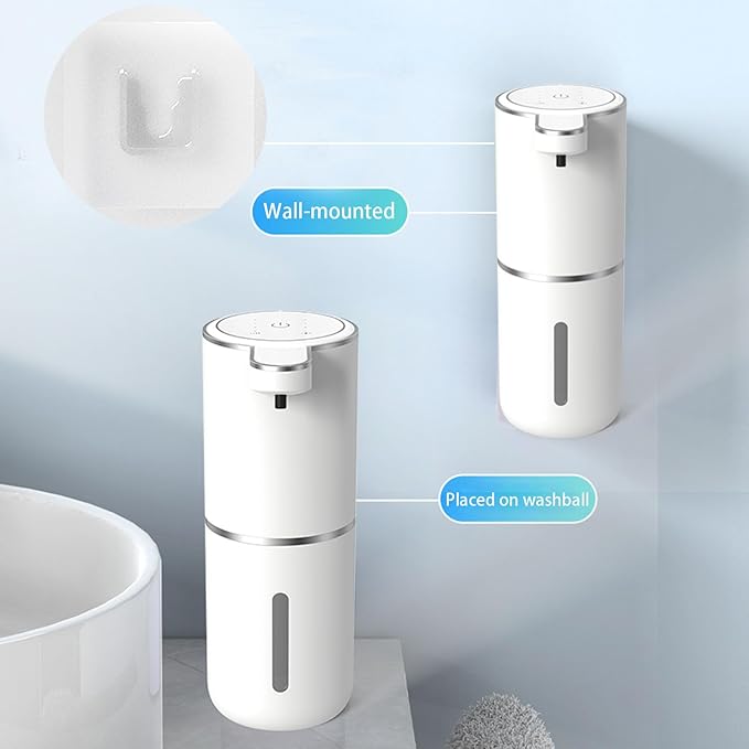 Automatic Soap Dispenser – Touchless Foaming Soap Dispenser 400ml USB Rechargeable Dispenser Electric Wall Mounted 4levels Adjustable Foam Dish Soap Pump for Bathroom Kitchen