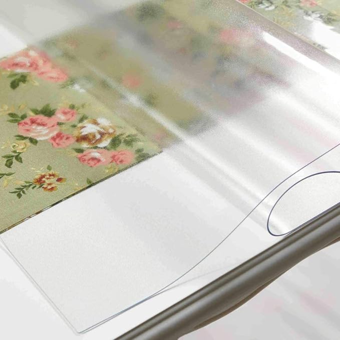 NECAUX Custom 16 x 59 Inch Frosted Desk Cover Protector, 1.5mm Thick Plastic Heavy Duty Table Pad Desk Mat Desk Protector for Office Computer Writing Desk, Sofa Table, Media Stand, Coffee Table