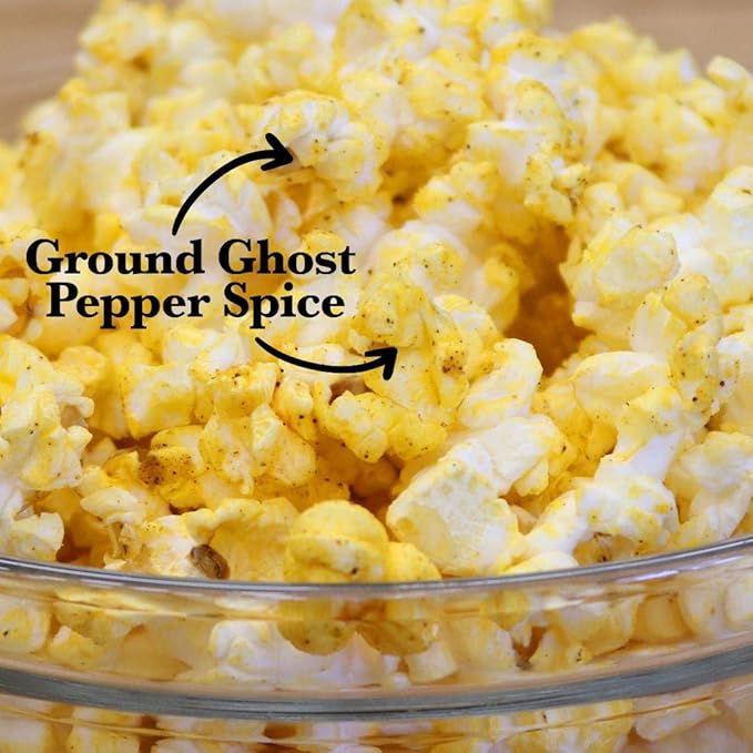 Spontaneous Combustion Ghost Pepper Microwave Popcorn Bags - 12 Pack - Ultimate Spicy Gourmet Popcorn - Perfect Hot Movie Theater Popcorn for Home - Try if you dare!