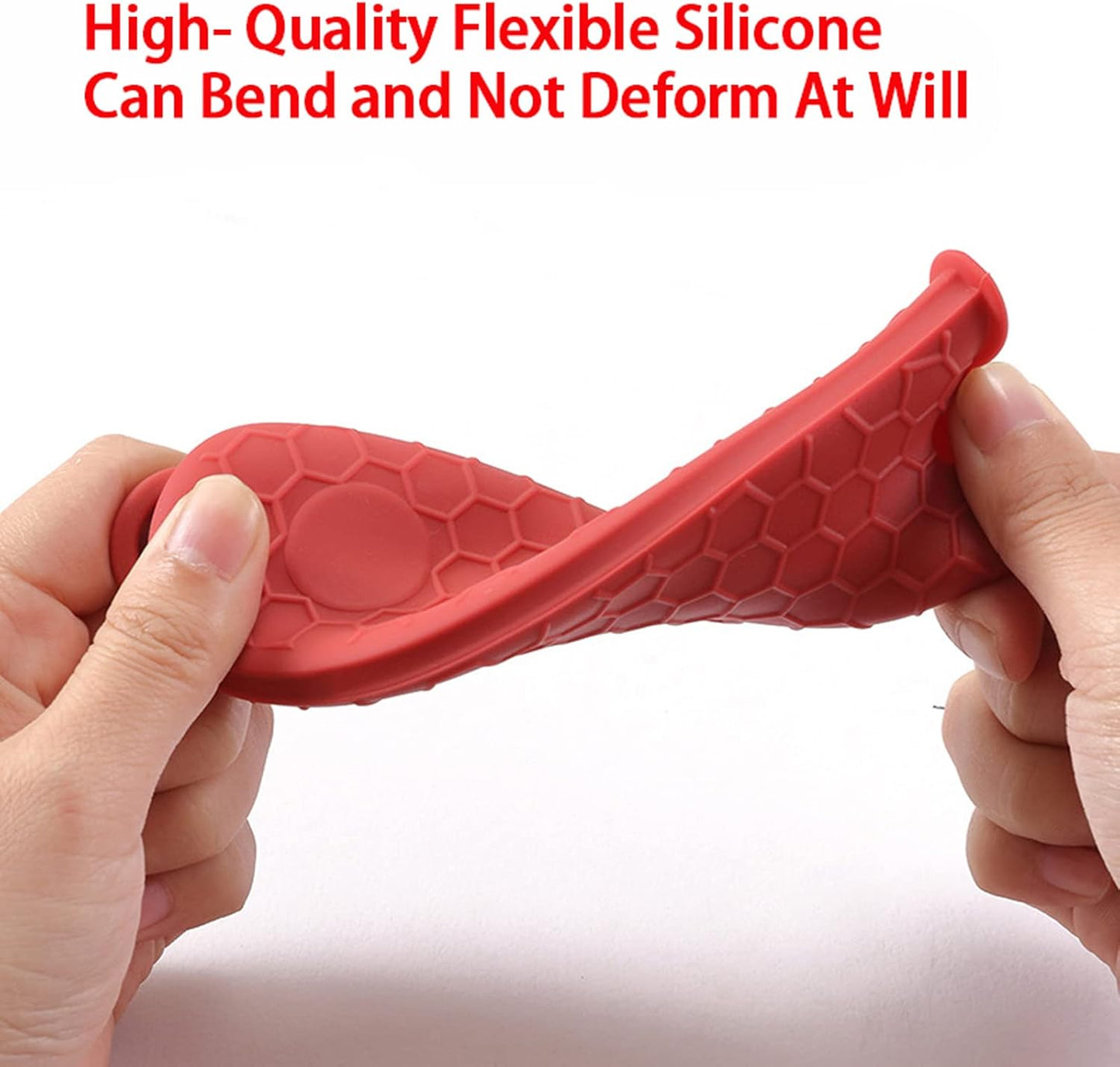 8 Pieces Silicone Hot Tool Holder Heat Resistant Potholder Cookware Handle Non Slip Rubber Pot Holders Handles Grip Covers for Cast Iron Skillet Silicone Cooking Kitchen Suits (Red)