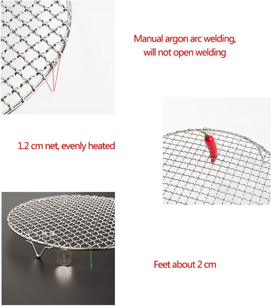 Versatile Round 304 Stainless Steel Cooling Rack Baking,Heat Resistant Rust Proof Sturdy Durable Dia 12"