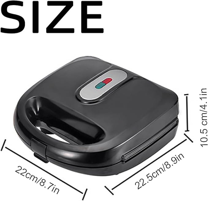 10 in 1 Waffle Maker with Removable Plates, 750W Electric Breakfast Sandwich Maker with Non Stick Coating, Compact Dual Panini Press Grill Machine for Donuts, Madeleine, Burgers, Snacks and Desserts