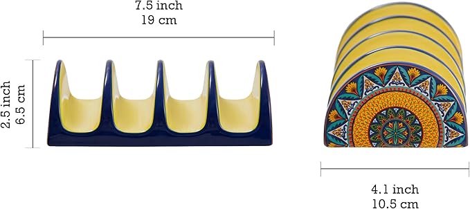 Bico Havana Taco Tuesday Set, Tortilla Warmer and Taco Holder, Microwave and Dishwasher Safe