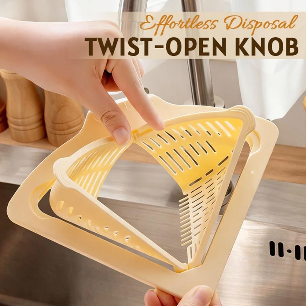 Magnetic Drainage & Filter Basket, Punch-Free Triangular Sink Strainer with Twist-Open Bottom, Strong Magnetic Fixation, Corner Kitchen Organizer for Washing Fruits & Vegetables(2pcs Color c)