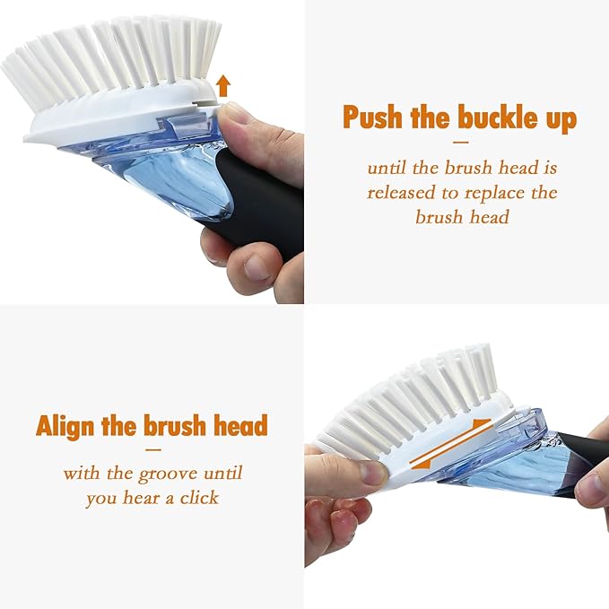 Soap Dispensing Replacement Dish Brush Storage Set