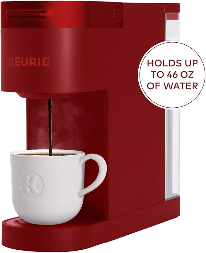 Keurig K- Slim Single Serve K-Cup Pod Coffee Maker, with 3 Brew Sizes, Multistream Technology, 46oz Removable Reservoir, Scarlet Red